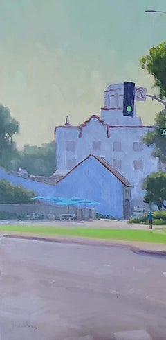 "Crosswalk at Ocean" Laguna Beach California Plein Air Painting