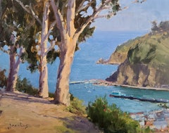 "Eucalyptus Above Avalon"  California Plein Air Painting