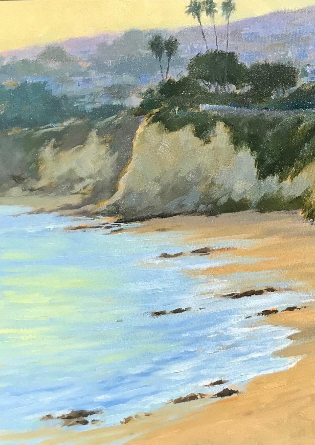 „Faden Licht, Picnic Beach“ Südkalifornische Küstenszene (Impressionismus), Painting, von Jacobus Baas