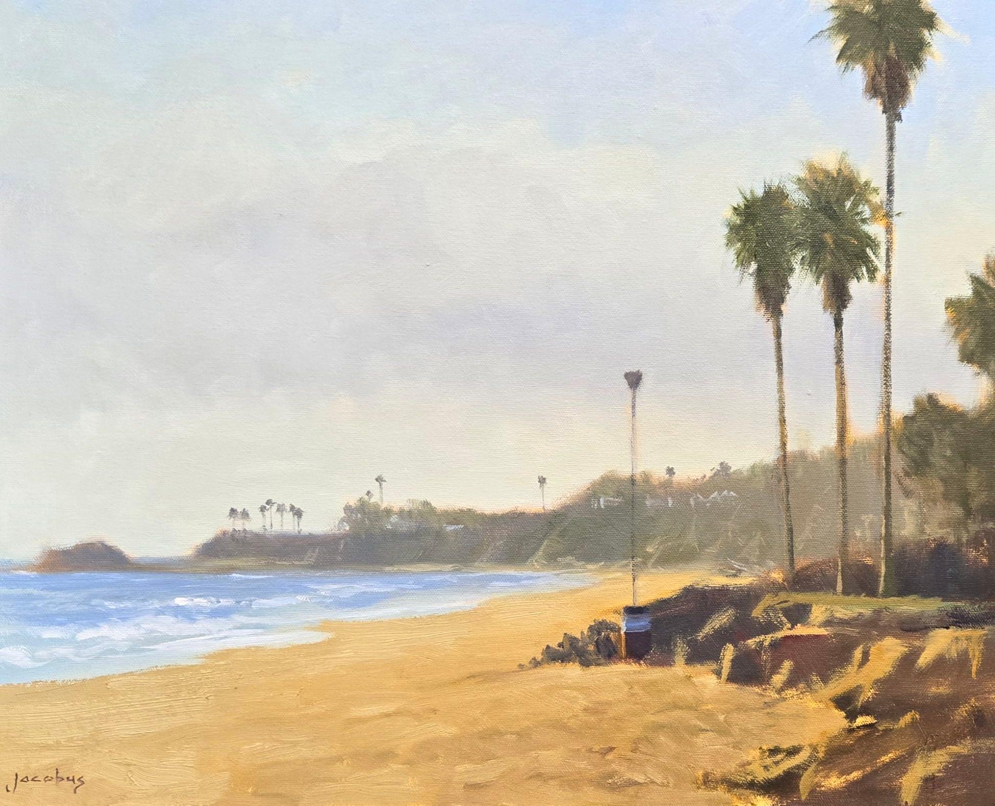 Landscape Painting di Jacobus Baas - "La luce del pomeriggio, Aliso Beach"  Scena della California meridionale