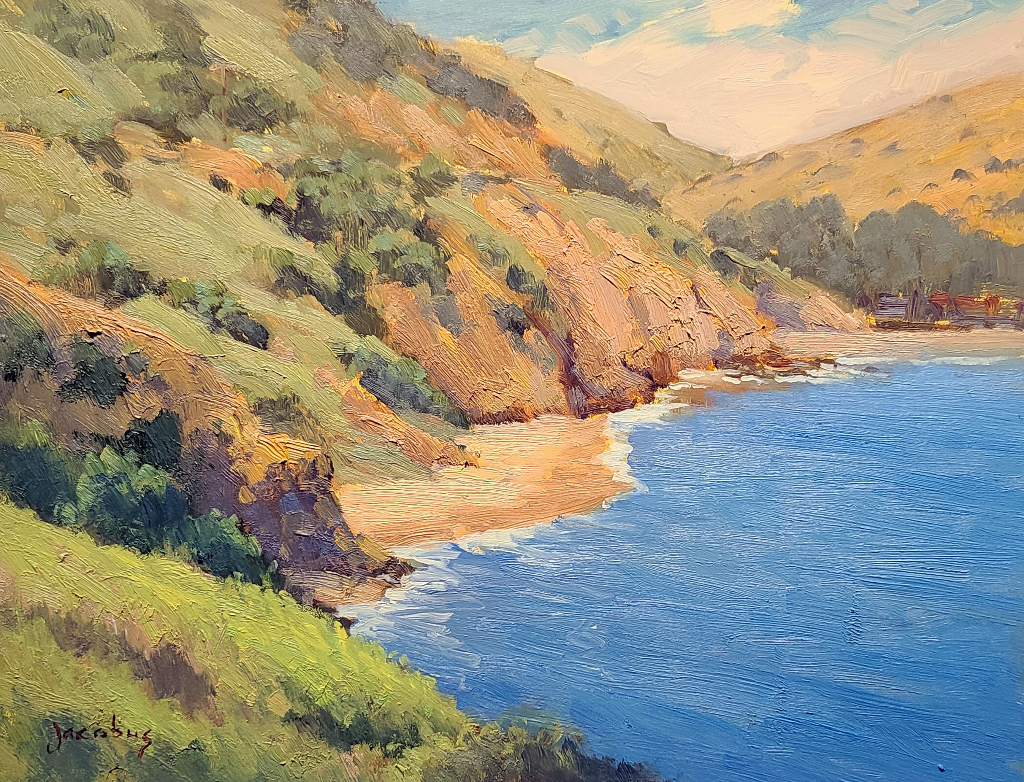 Jacobus Baas Landscape Painting - "Hidden Beach On Catalina"  California Plein Air Painting 