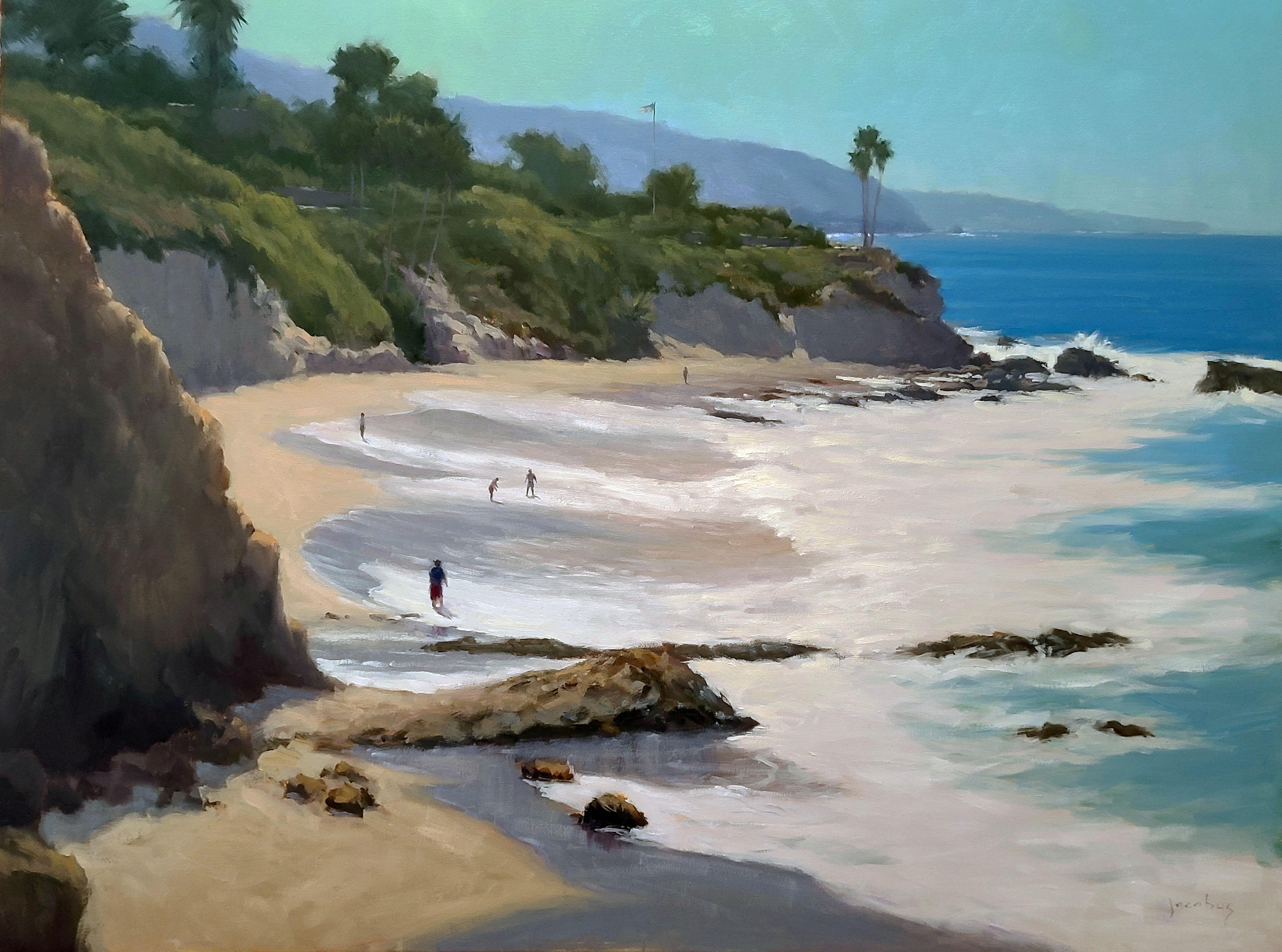 Jacobus Baas Landscape Painting - "High Tide Spring" Southern California Coastal Scene