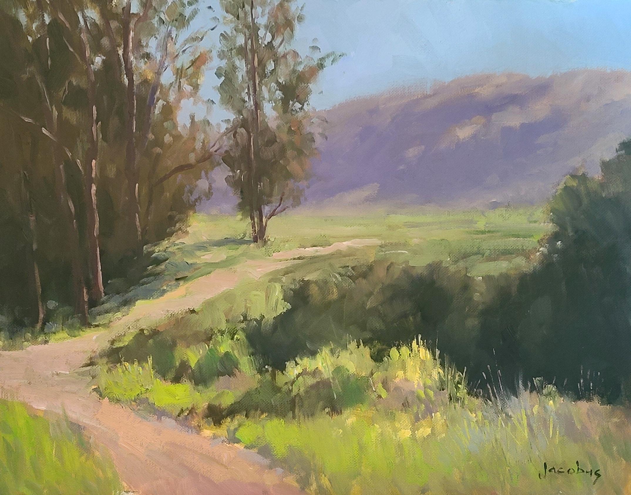 Jacobus Baas Landscape Painting - "Hiking Trail, Santa Ynez Valley" California Plein Air Painting 