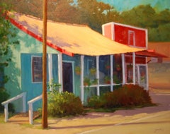 ""Historic Haleiwa" Peinture à l'huile en plein air d'Hawaï, côte nord, par Jacobus Baas