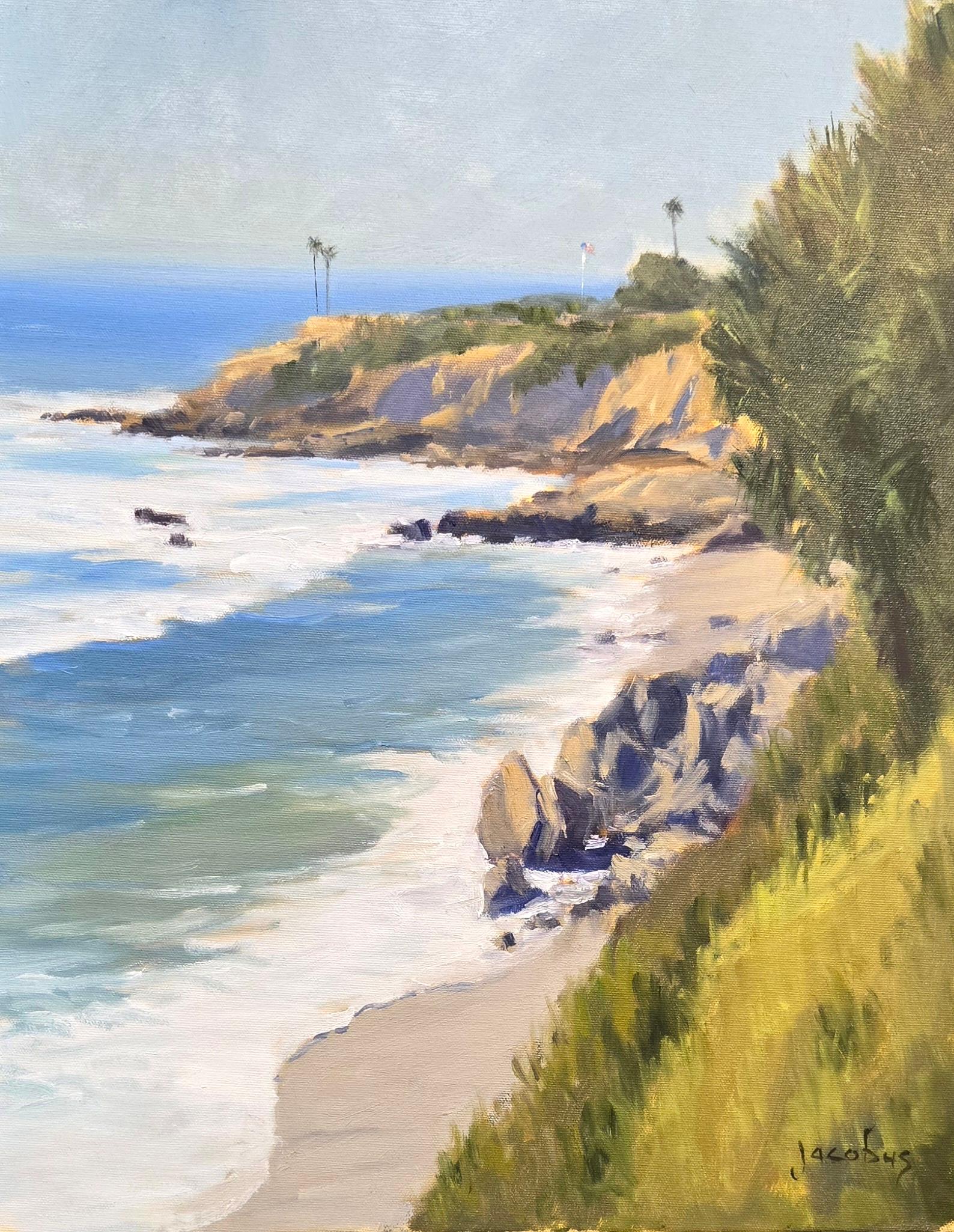 Landscape Painting di Jacobus Baas - "Monument Point, parco Heisler"  Scena della California meridionale