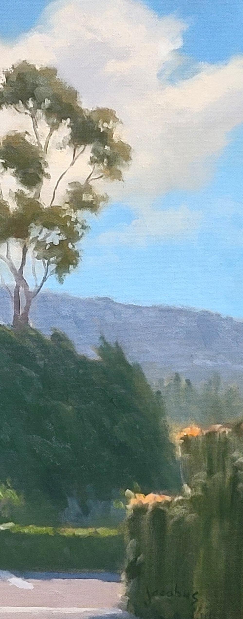 „Morning View From Monterey“ Südkalifornisches Plein Air-Gemälde  – Painting von Jacobus Baas