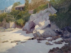 "Moss Point Cliff" California Plein Air Painting by Jacobus Baas