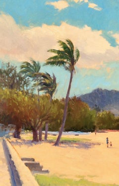 „Paddle Board Lesson“ North Shore Hawaii Plein Air Ölgemälde