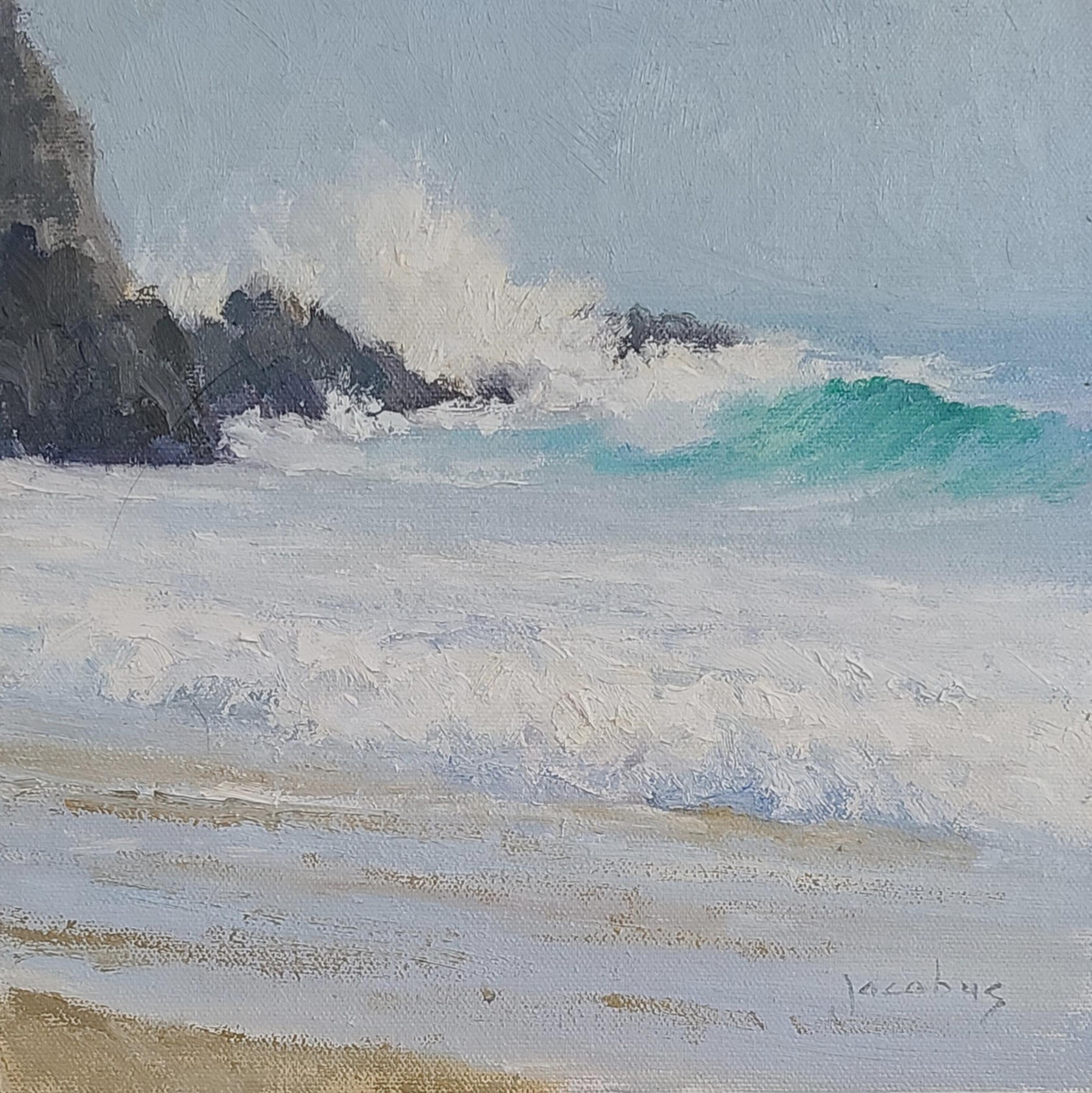 Jacobus Baas Landscape Painting - "Perfect Wave" Laguna Beach California Plein Air Painting