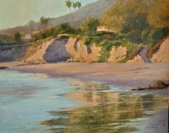 "Picnic Beach Cliff Reflections" Southern California Coastal Scene
