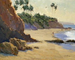 "Picnic Beach Cliffs" Laguna Beach California Seascape Plein Air Painting