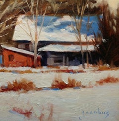 "Red Tool Shed" Maine Plein Air Oil Painting