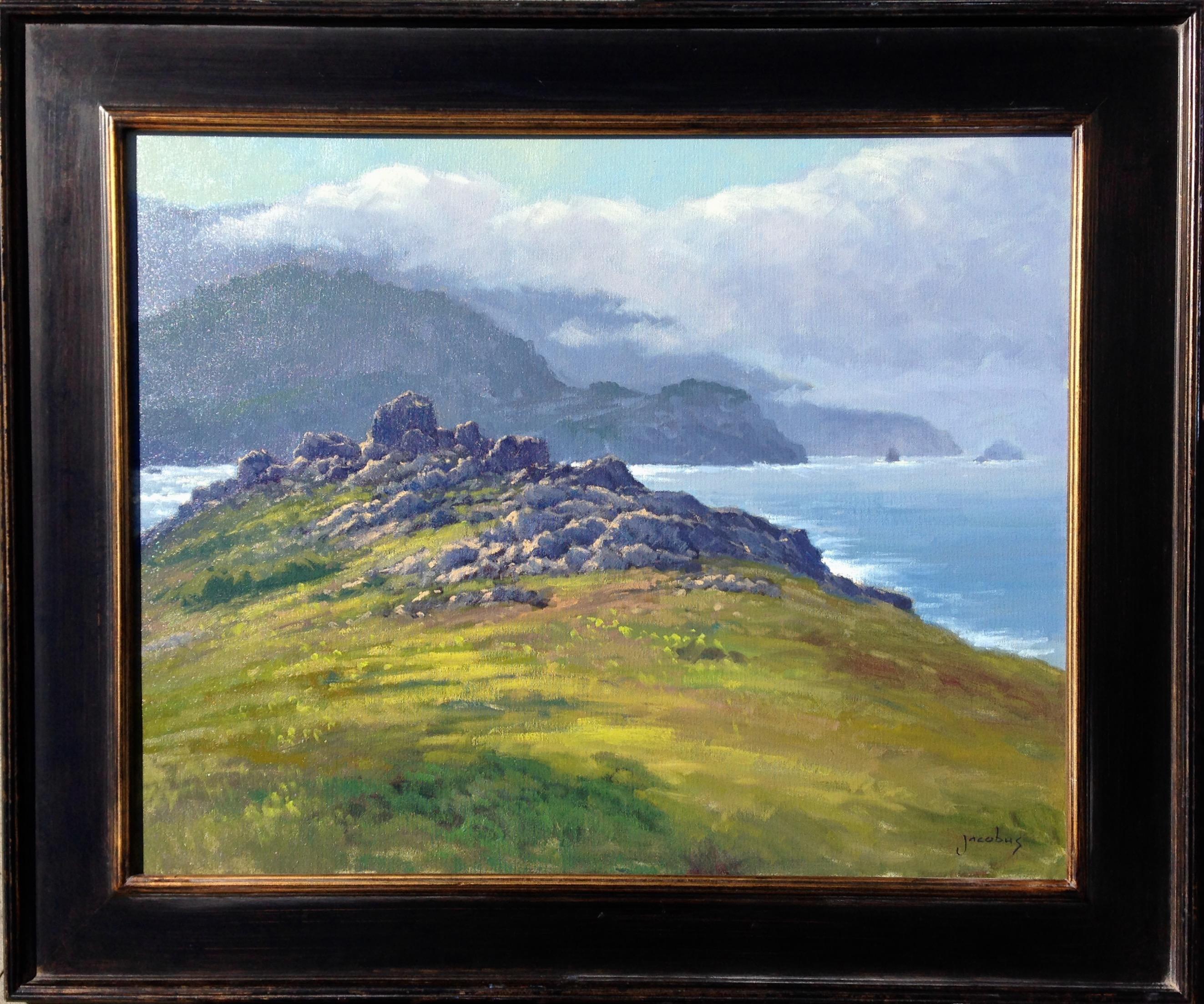 « Rocky Point, Big Sur », peinture à l'huile de Californie en plein air par Jacobus Baas 1