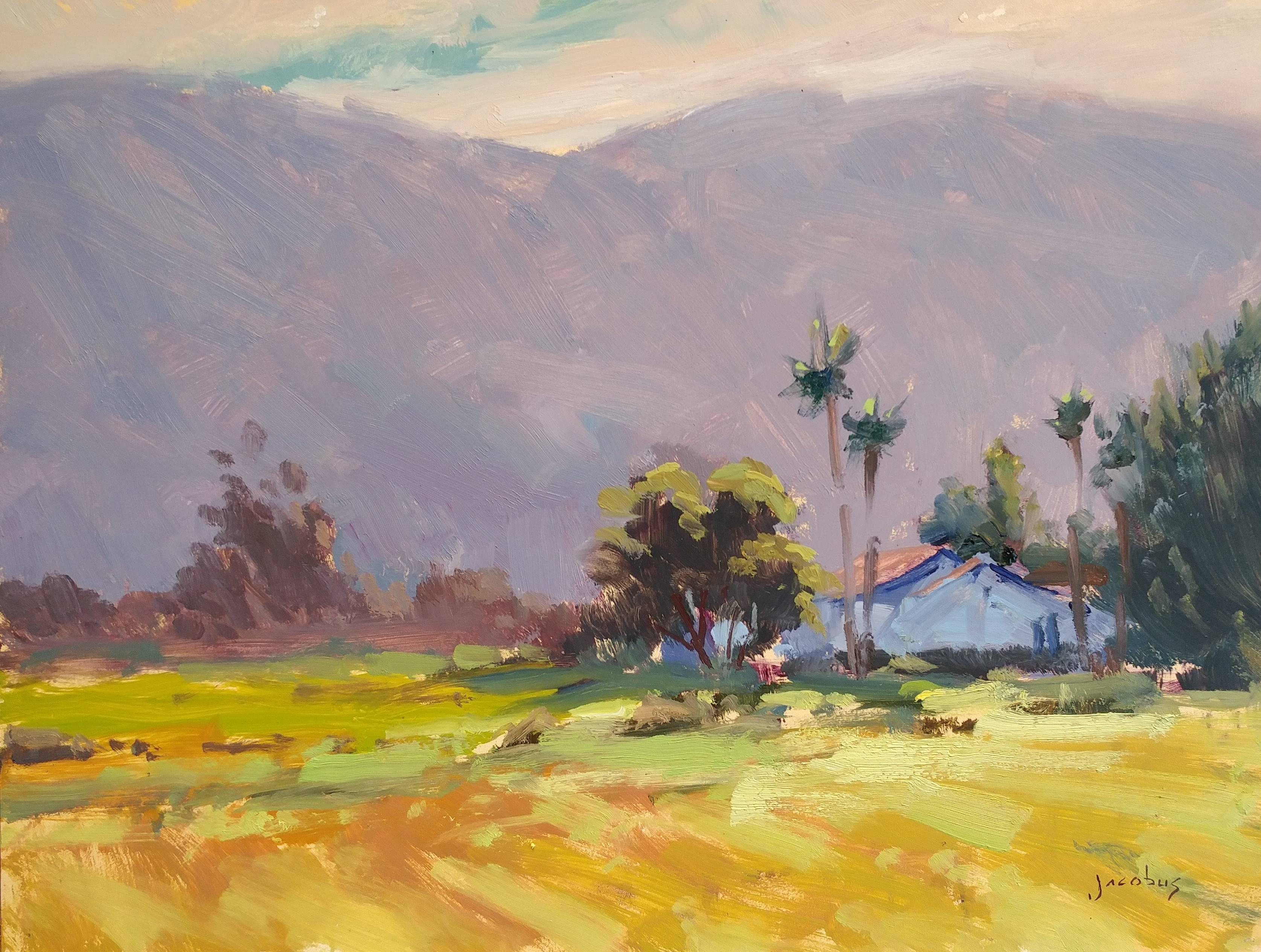 Jacobus Baas "Santa Ynez Farm" California Plein Air Oil Painting by