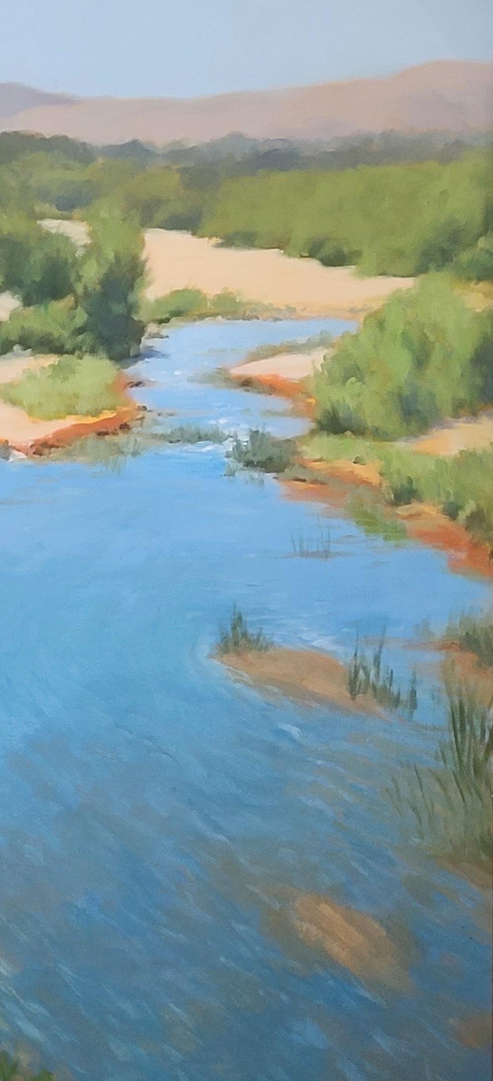 « Santa Ynez River Reflections », peinture de paysage californien  - Impressionnisme Painting par Jacobus Baas