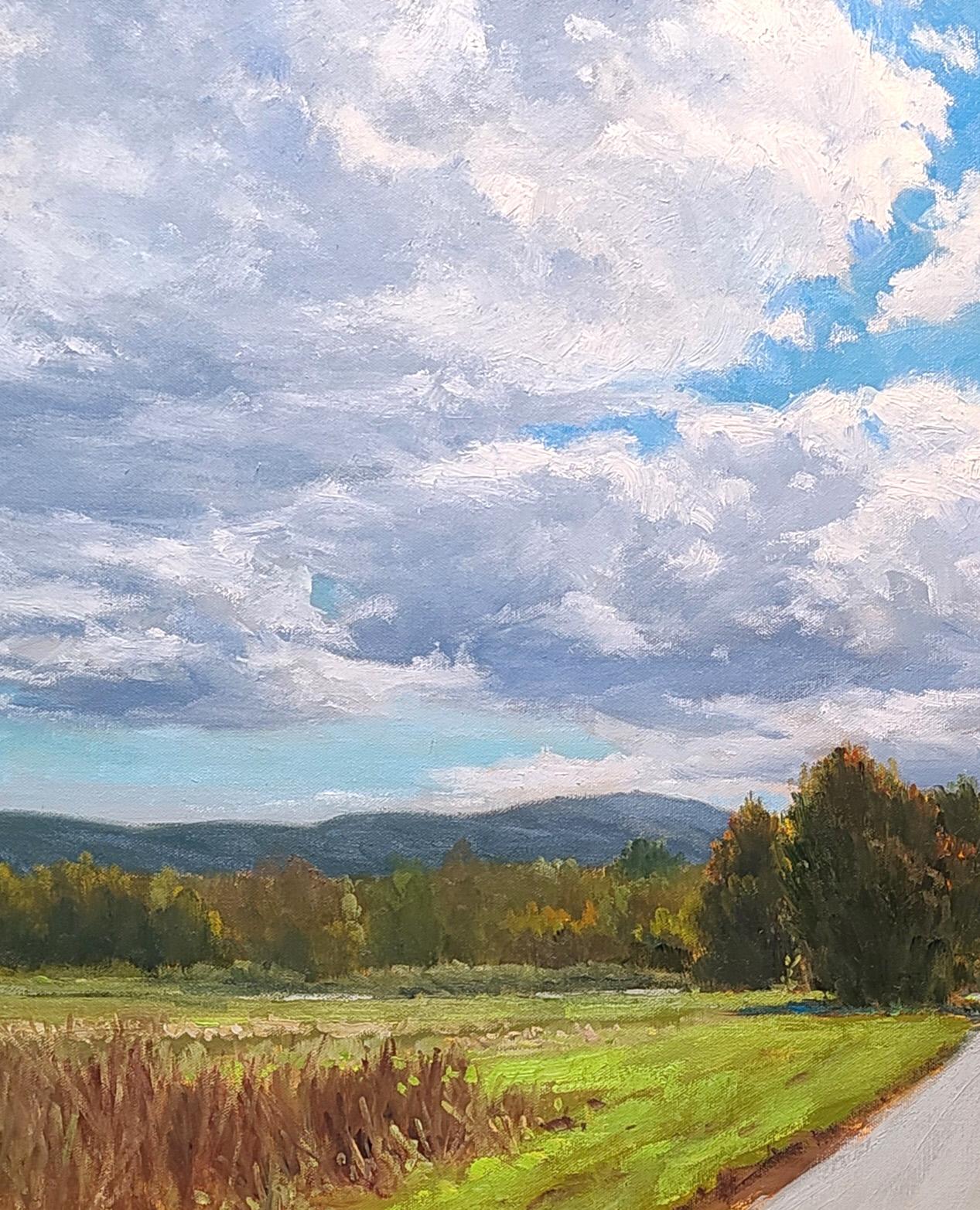 Scène de nuages soufflés de soleil du Maine - Impressionnisme Painting par Jacobus Baas
