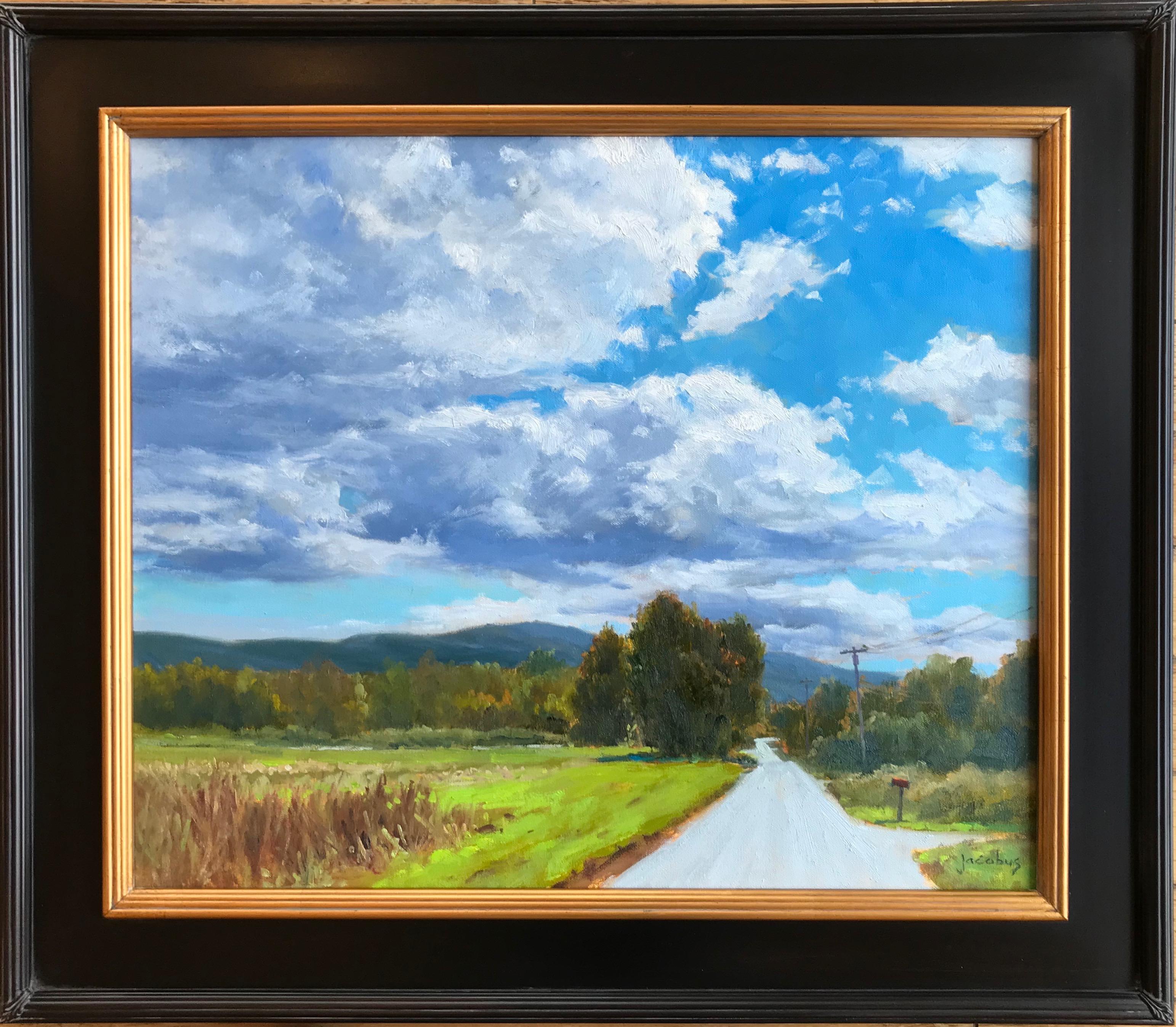 An atmospheric oil painted on from a study created on location in Maine by noted California artist Jacobus Baas, 