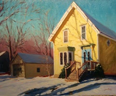 "Winter Shadows" Maine Plein Air Oil Painting
