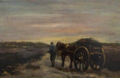 Jacobus Doeser (1884-1970) - Early 20th Century Oil, Horse & Cart At Dusk
