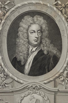 Joseph Addison: 18th C. Portrait of Philosopher, Poet, Playwright and Politician