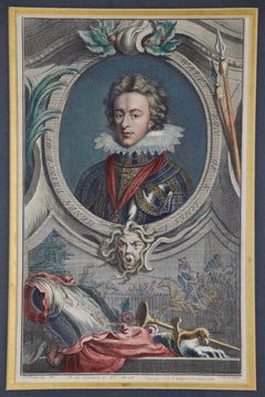 Hand-Colored Houbraken Portrait of "Henry, Prince of Wales, Son of James"