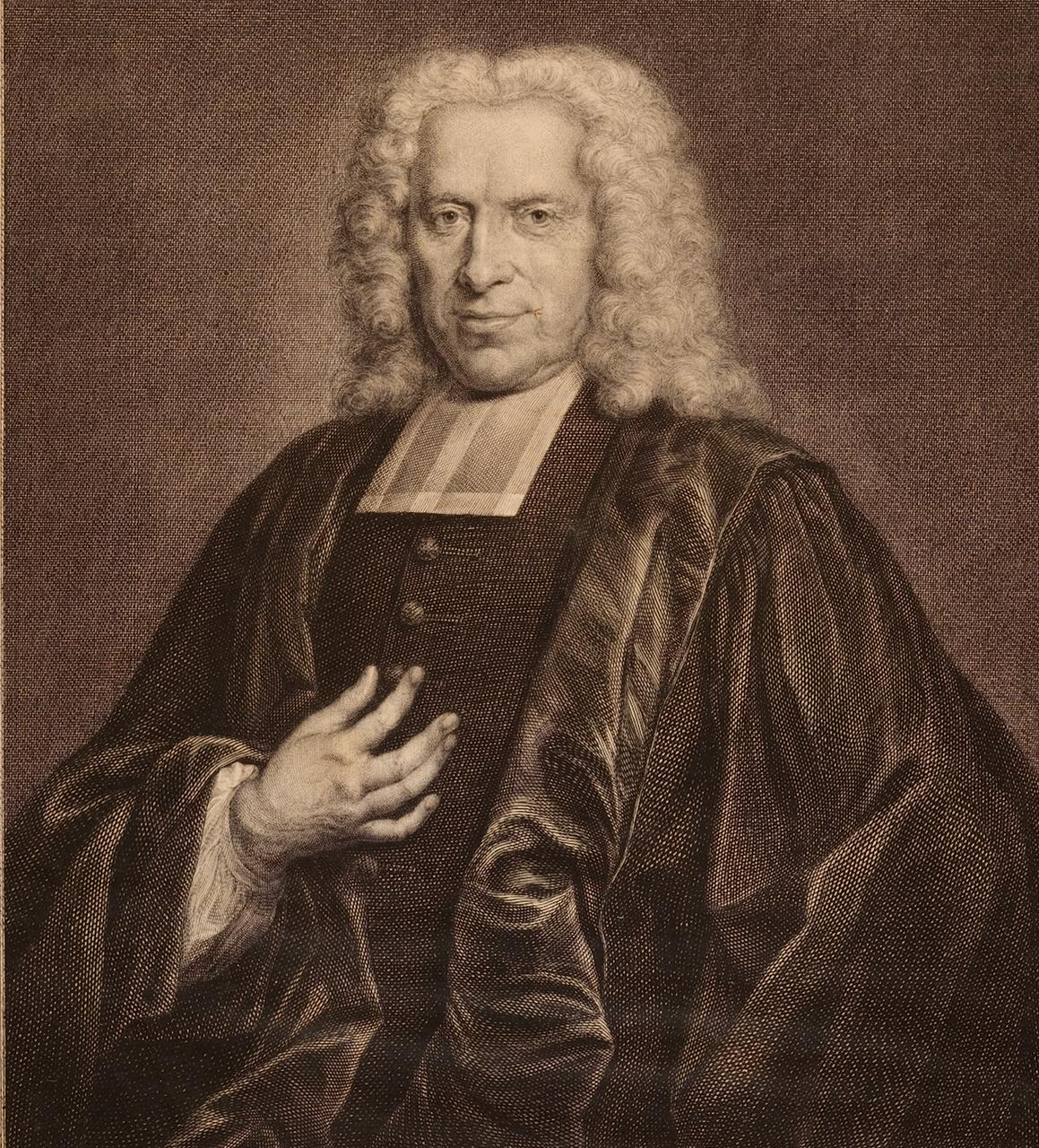 Johannes Wesselius Porträt: Eine Gravur/Radierung aus dem 18. Jahrhundert von Houbraken (Alte Meister), Print, von Jacobus Houbraken