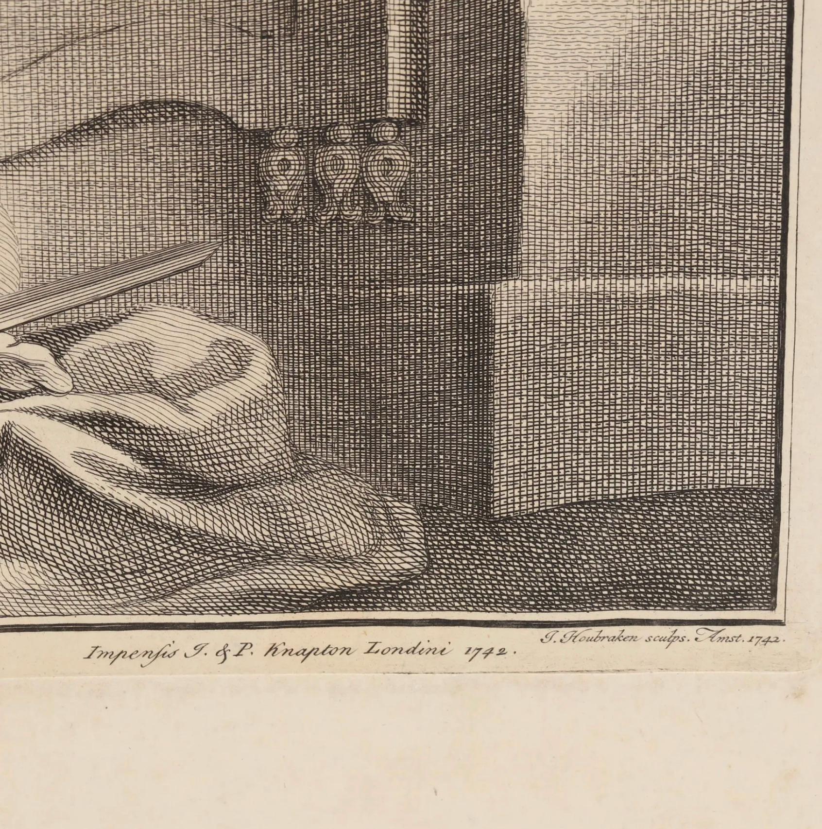Paper Jacobus Houbraken Set of Seven Portraits From Heads of Illustrious