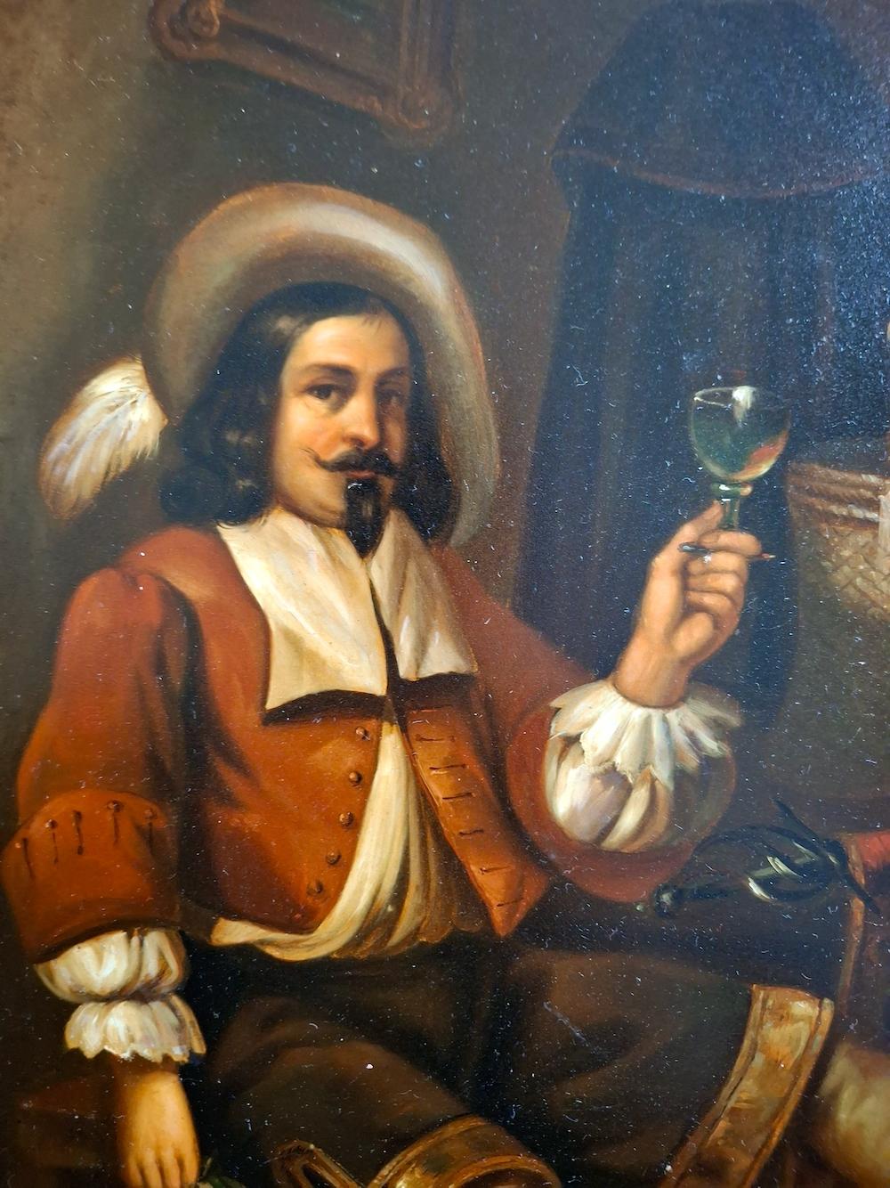 Nach Jacobus Joseph Eeckhout, Eine niederländische Trinkgläserkomposition in Gold, Rot und Creme (Niederländische Schule), Painting, von Jacobus Joseph Eeckhout 