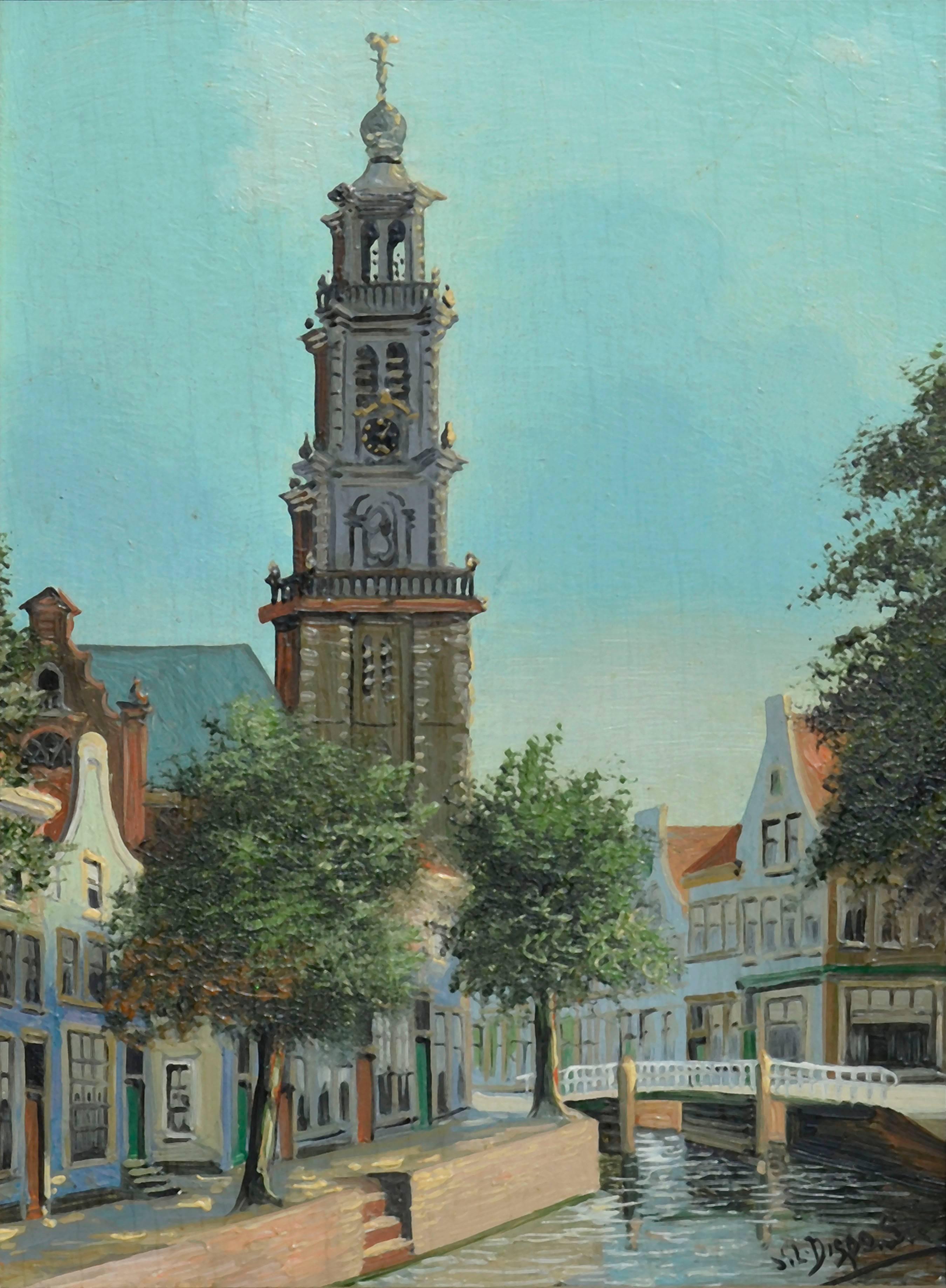 Cathedral of St. Bavo, Haarlem, The Netherlands - Painting by Jacobus Lambertus Dispo Sr.