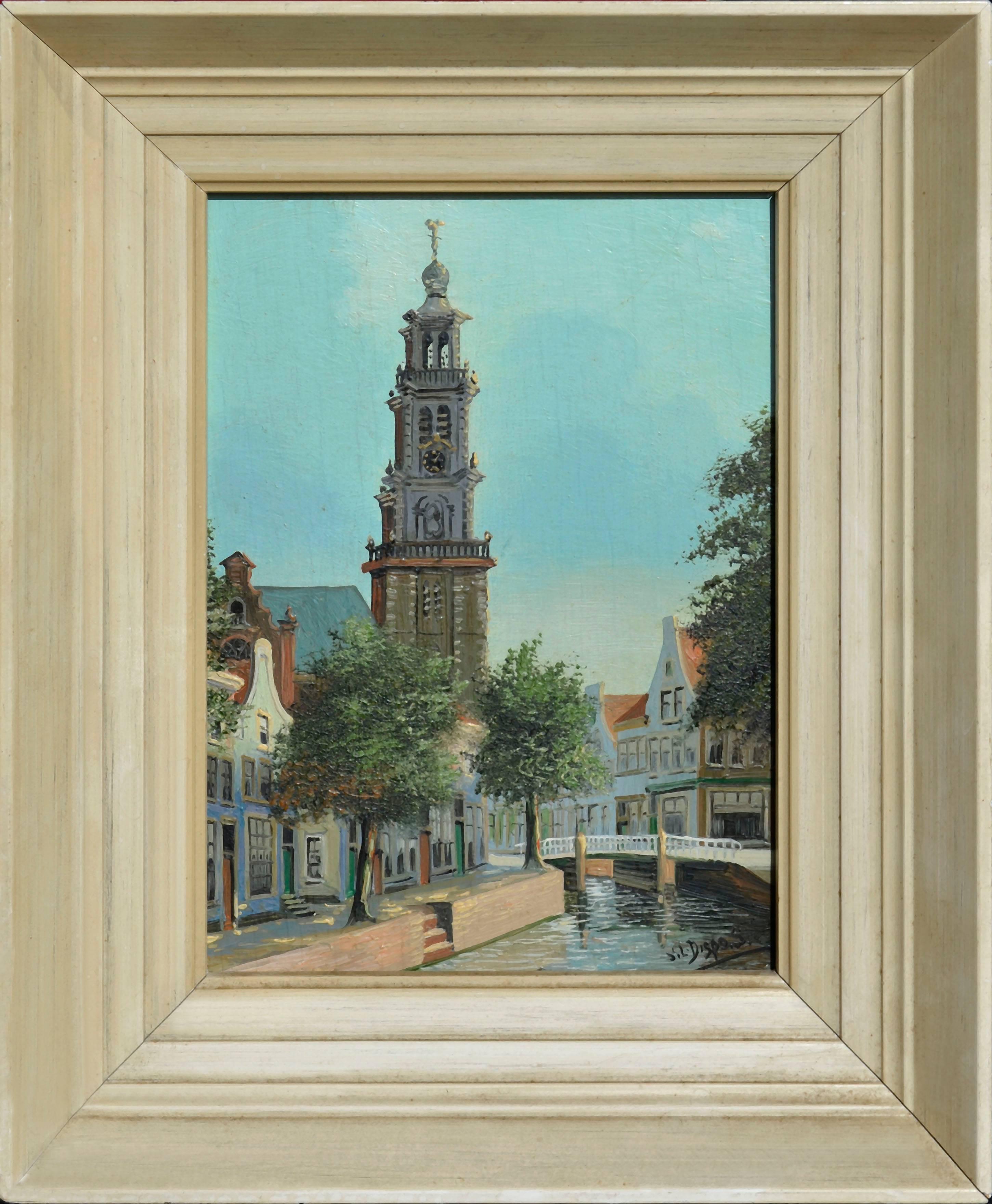 Jacobus Lambertus Dispo Sr. Landscape Painting - Cathedral of St. Bavo, Haarlem, The Netherlands