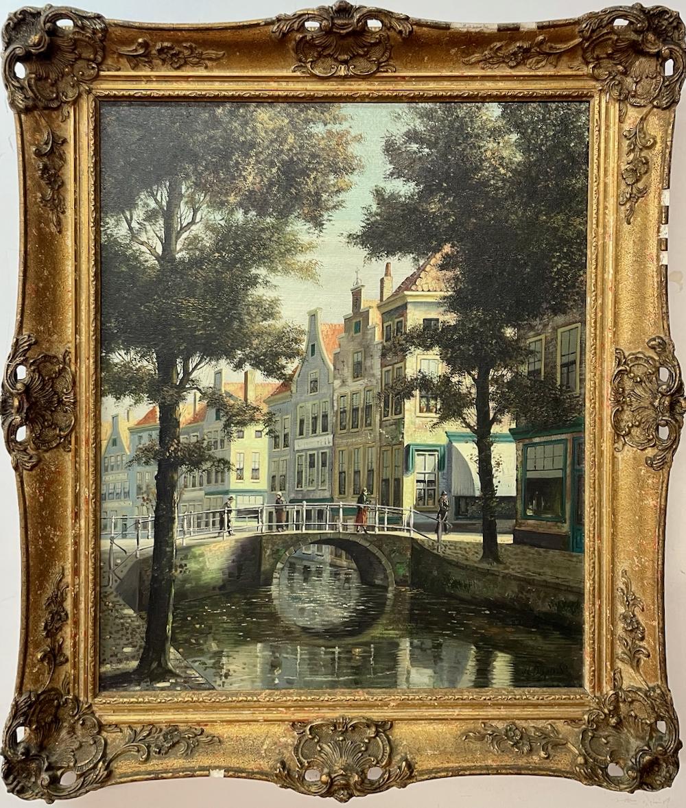 Jacobus Lambertus Dispo Sr. Landscape Painting - (Untitled) A Clear, Bright Day for Optimism in Holland