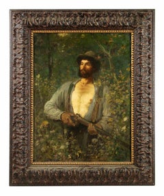 Tyrolean Hunter - Oil Paint by Jacobus Leisten - 19th Century