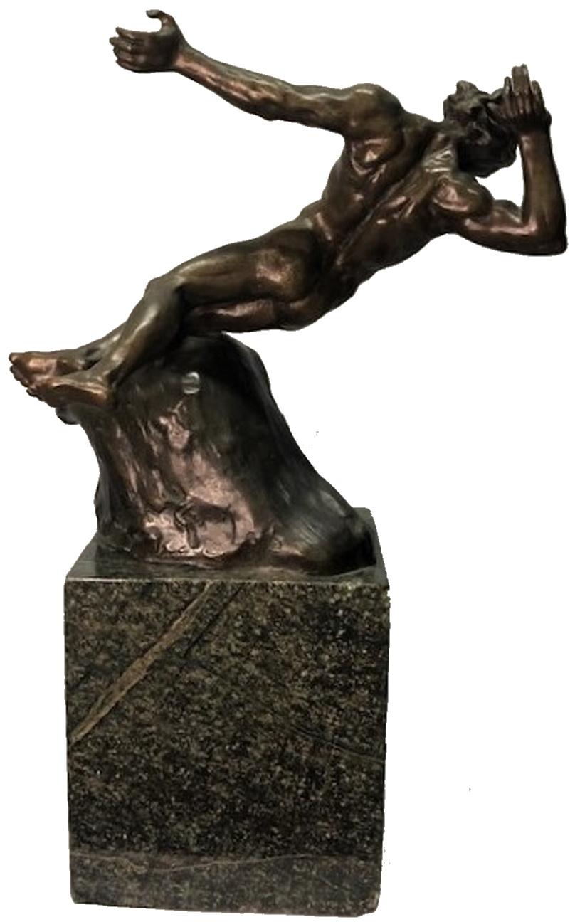 Romantic Jacobus Nicolaus Sandig, Icarus Falling, Dutch Art Deco Bronze Sculpture, 1925 For Sale