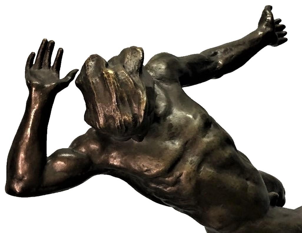Jacobus Nicolaus Sandig, Ícaro cayendo, escultura holandesa Art Déco de bronce, 1925 Bronce en venta