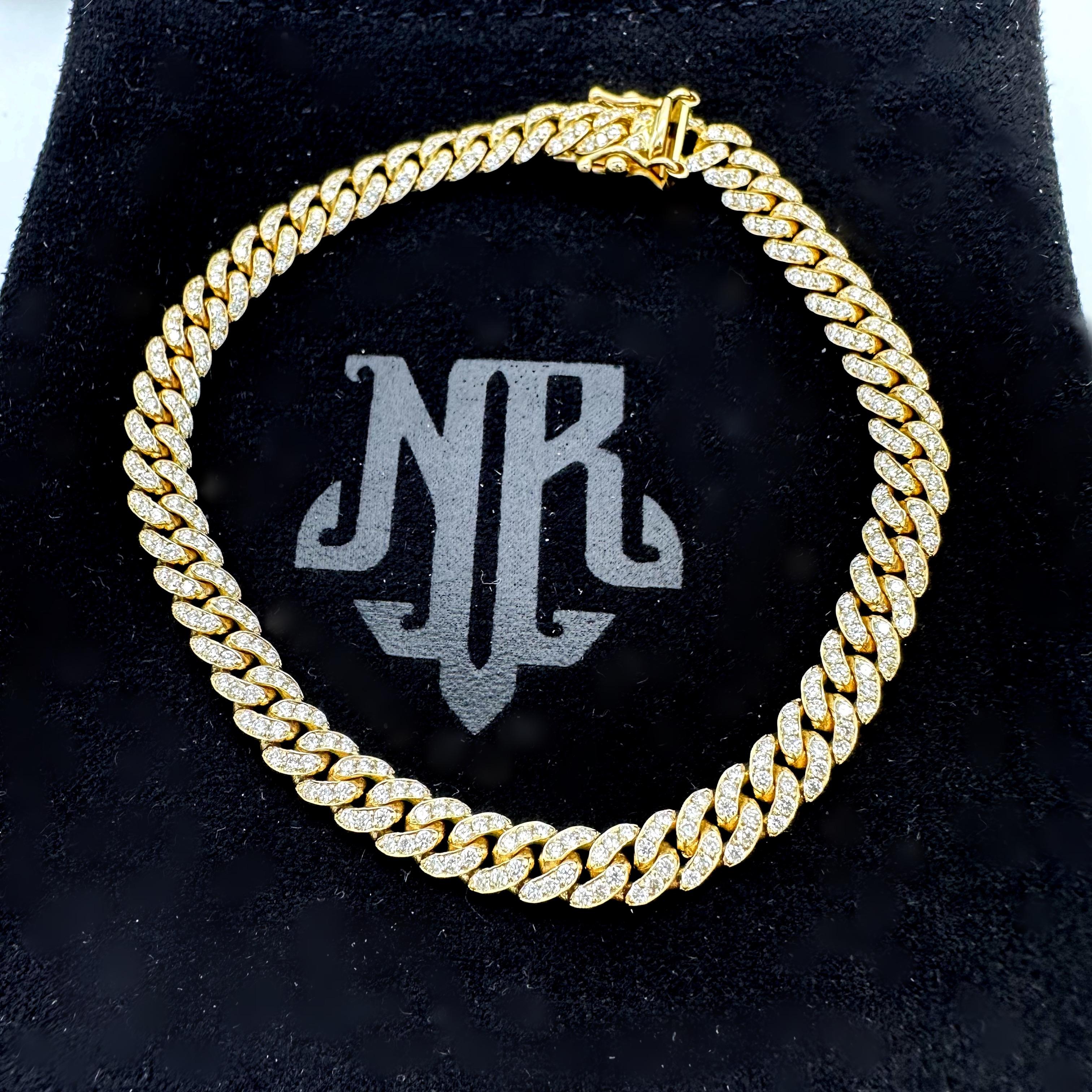 JACOJE Diamond Miami Cuban Link Bracelet in 14k Yellow Gold 4