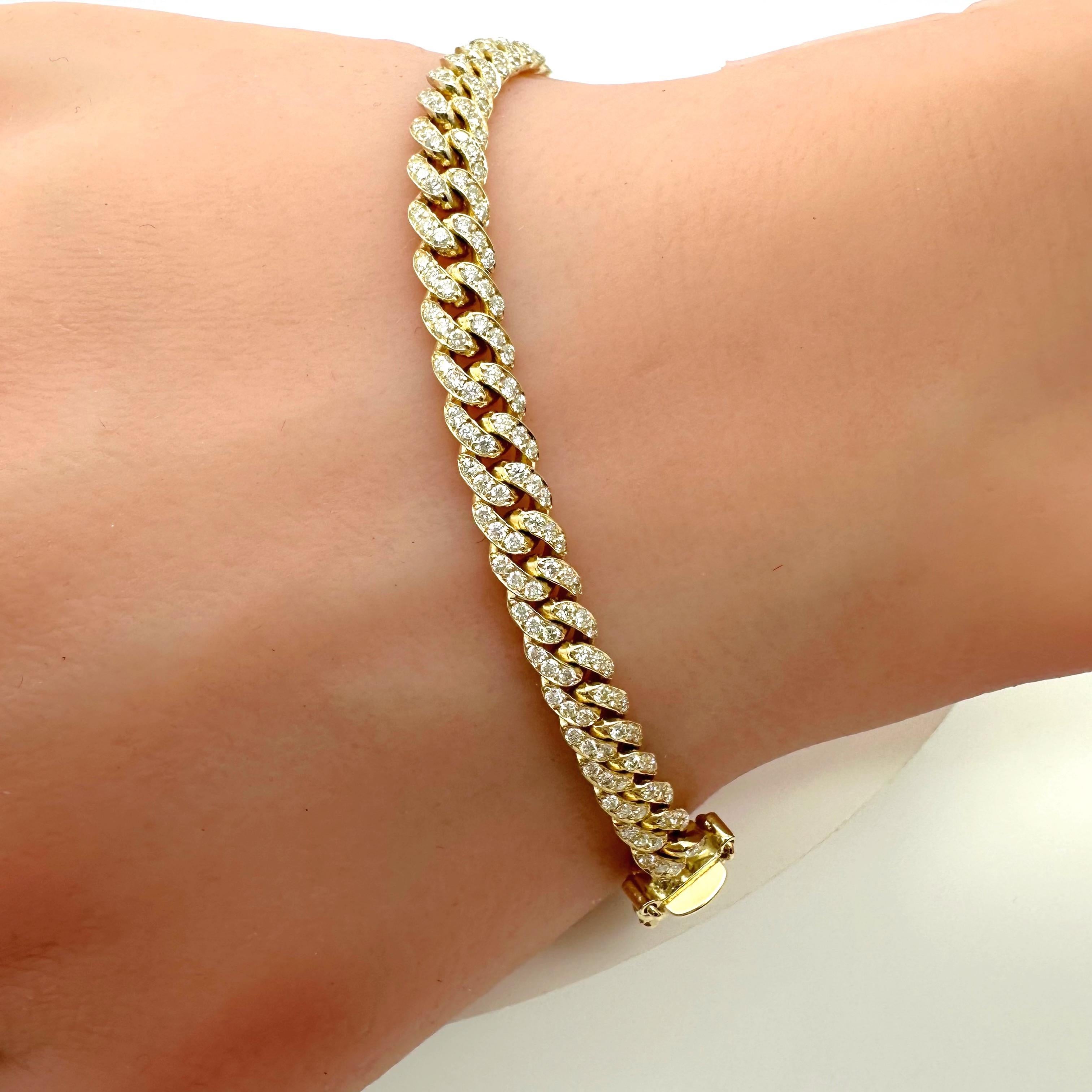 JACOJE Diamond Miami Cuban Link Bracelet in 14k Yellow Gold 5