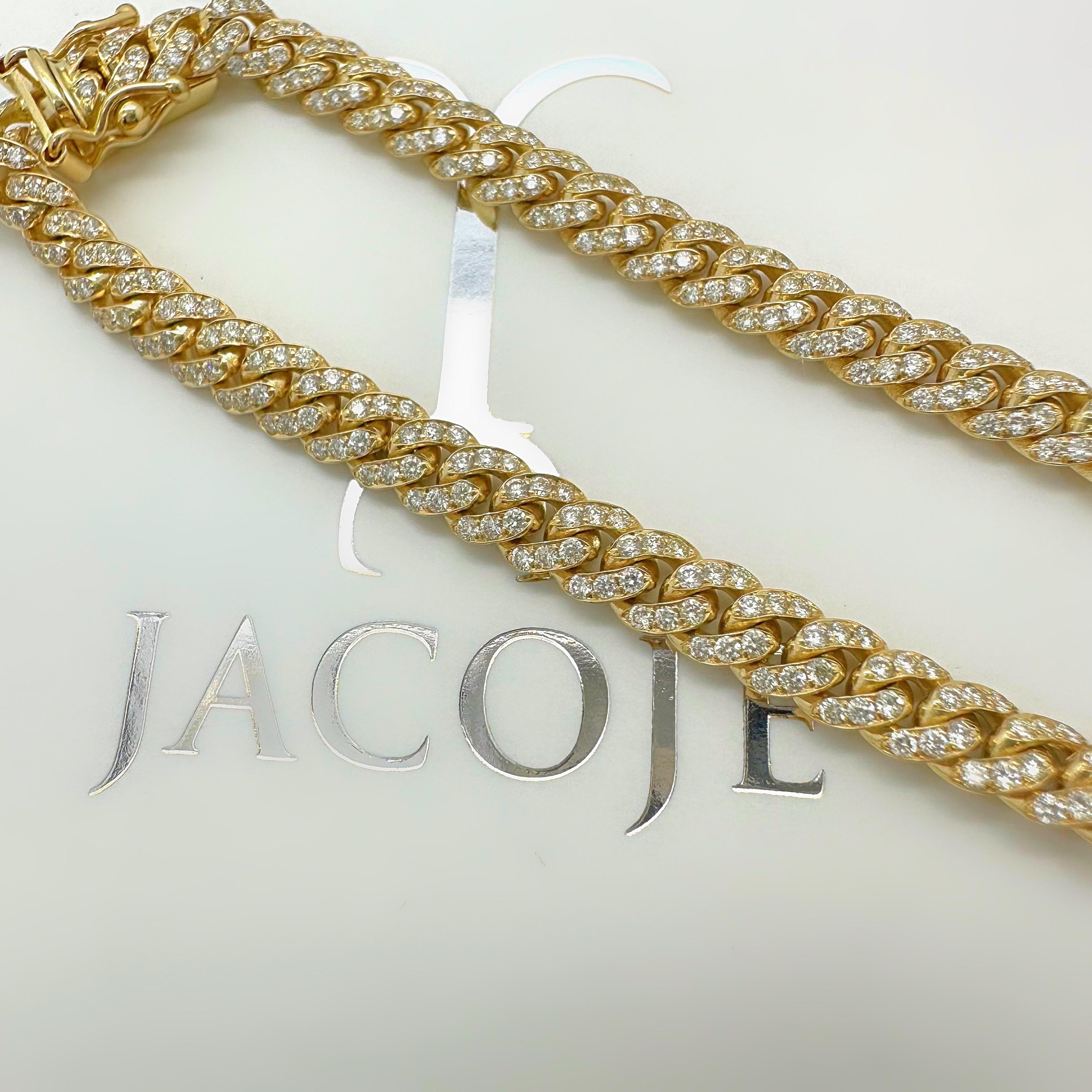 JACOJE Diamond Miami Cuban Link Bracelet in 14k Yellow Gold 6