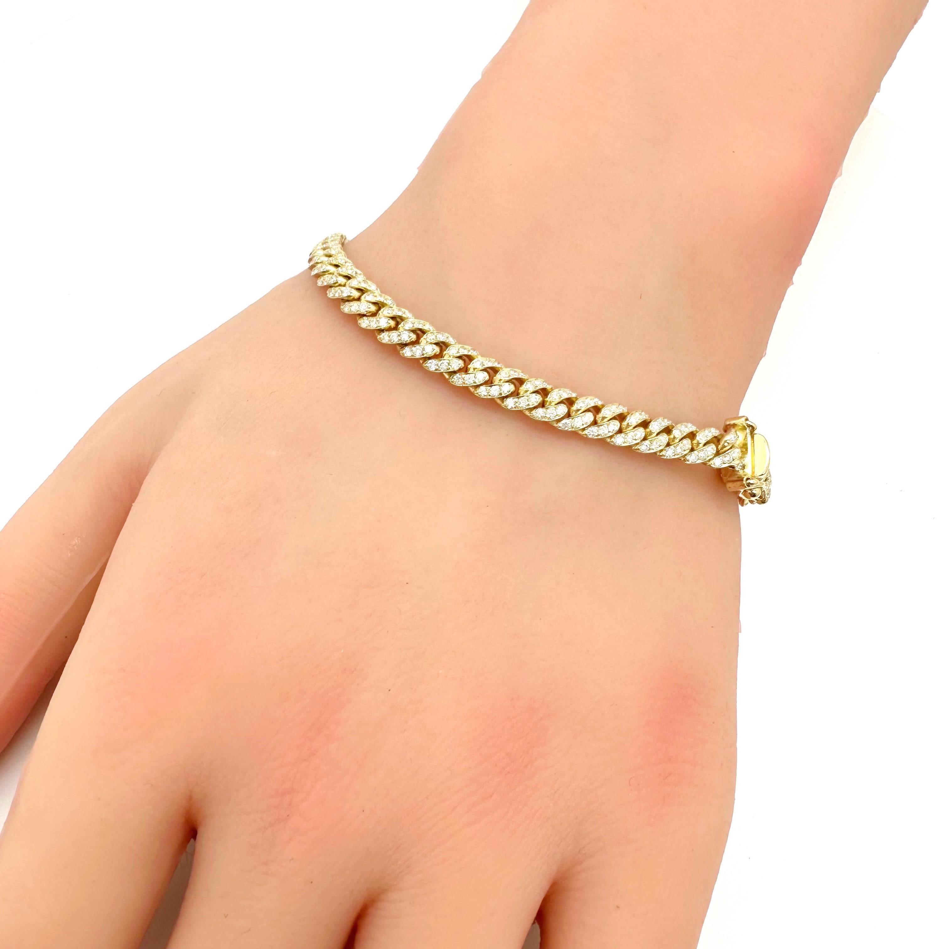 JACOJE Diamond Miami Cuban Link Bracelet in 14k Yellow Gold 8