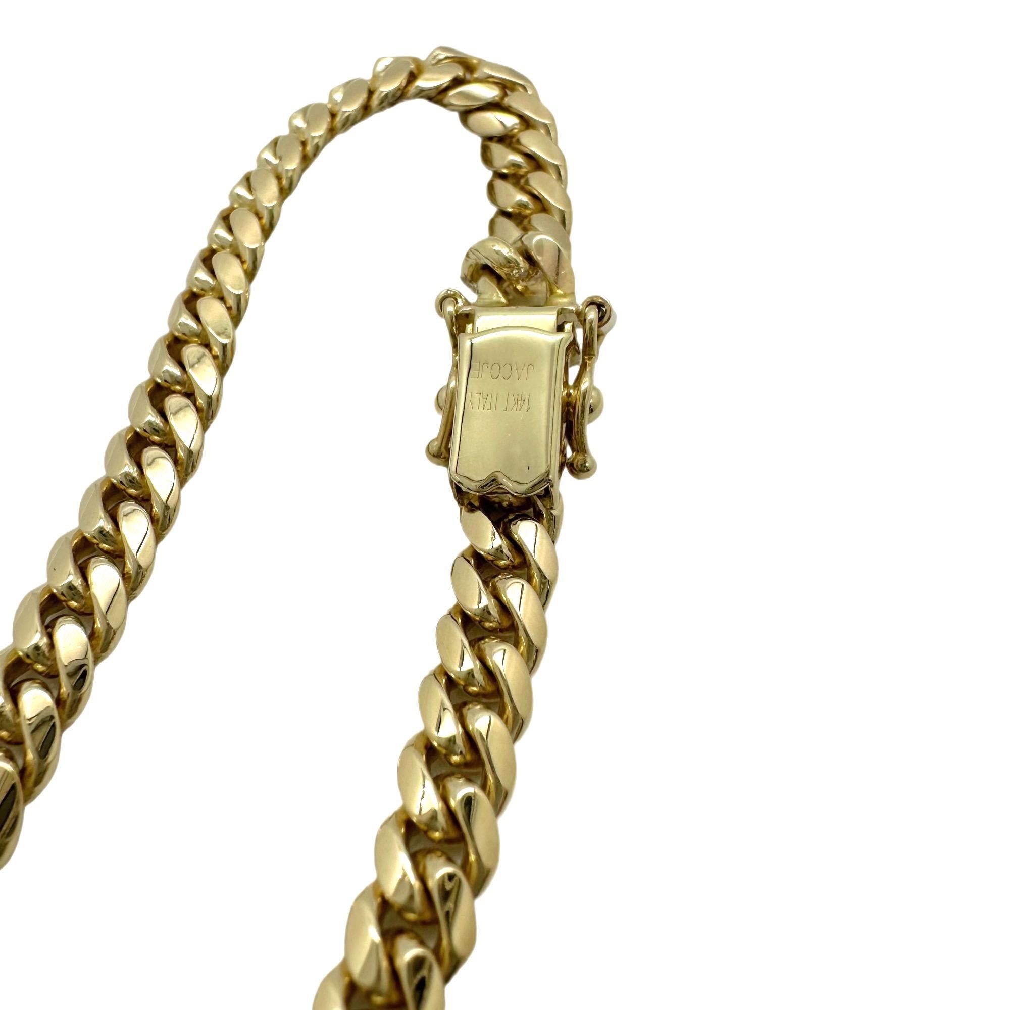 Women's or Men's JACOJE Diamond Miami Cuban Link Bracelet in 14k Yellow Gold