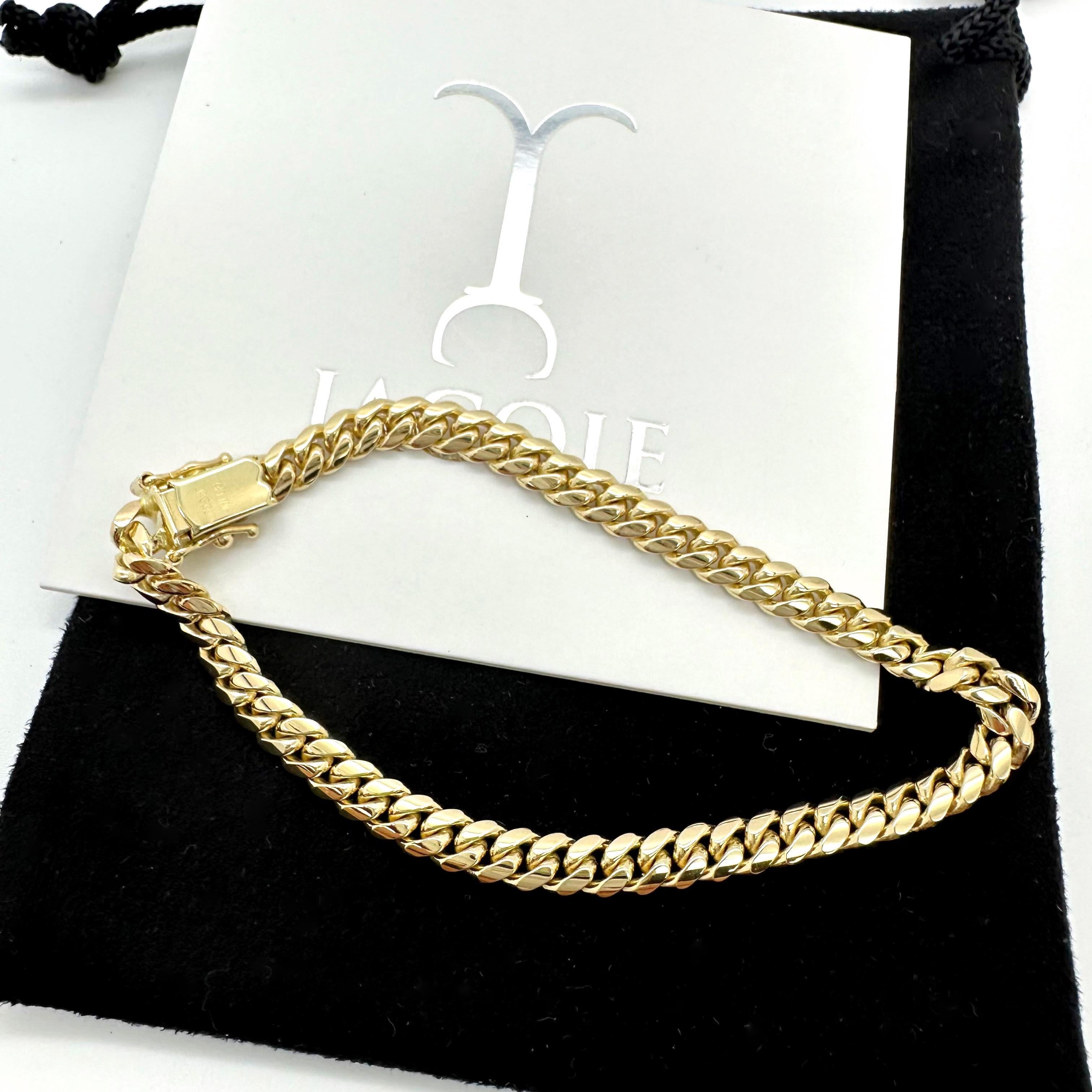 JACOJE Diamond Miami Cuban Link Bracelet in 14k Yellow Gold 2