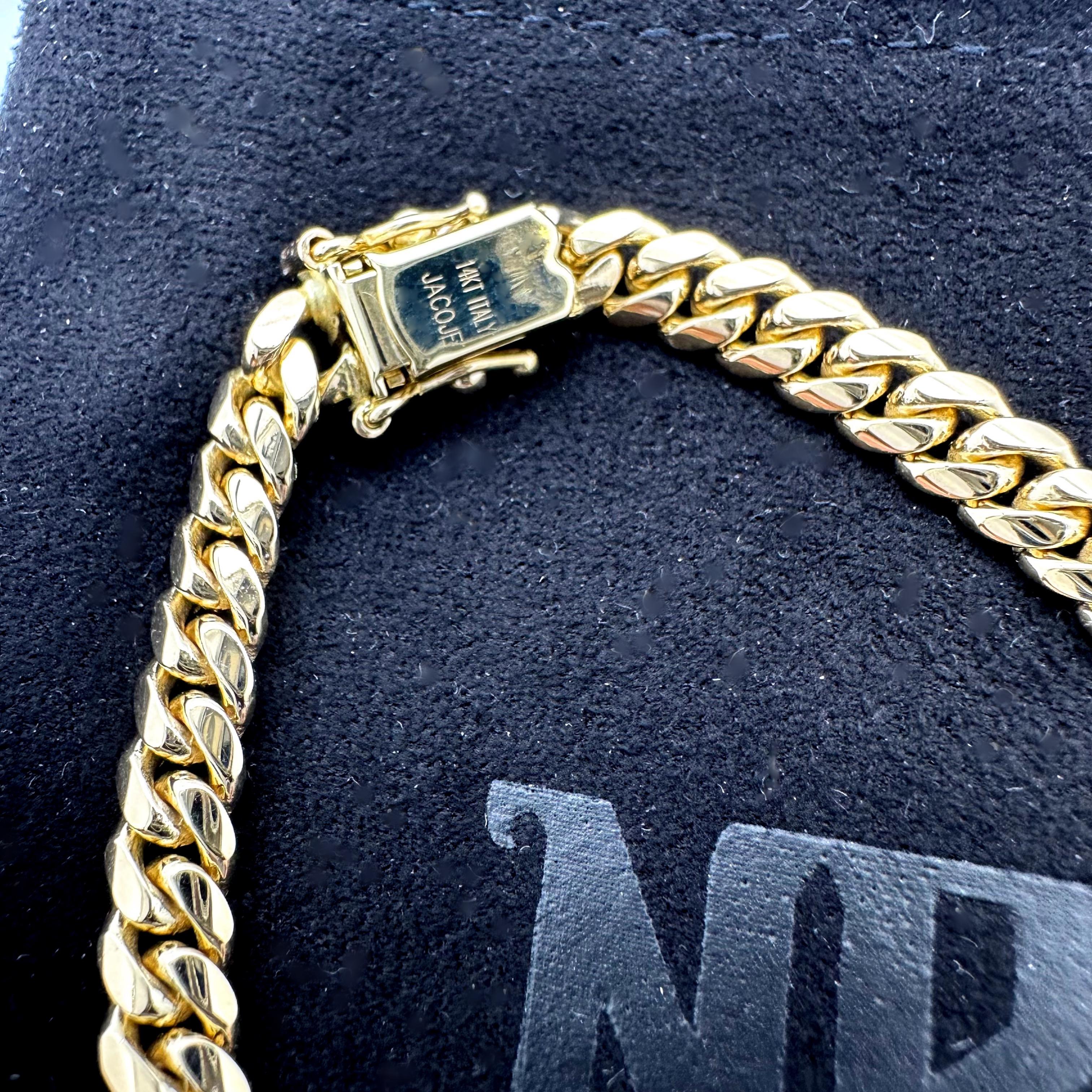 JACOJE Diamond Miami Cuban Link Bracelet in 14k Yellow Gold 3