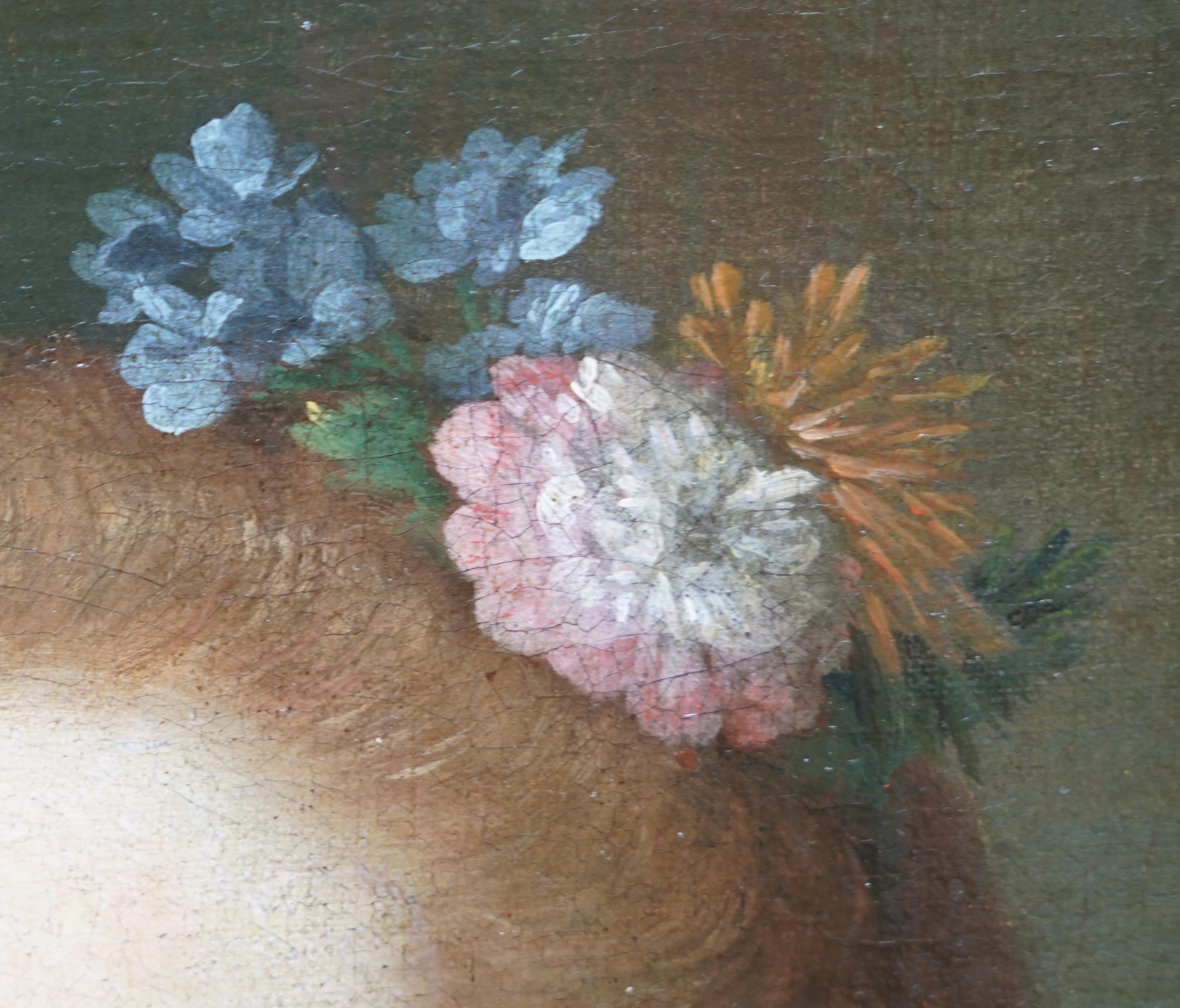 Retrato de dama con manto rosa - Pintura al óleo barroca italiana del siglo XVIII 4