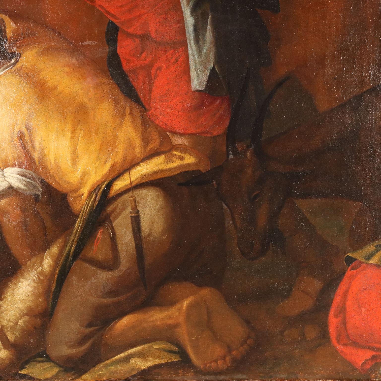 Dipinto Seguace di Jacopo da Bassano Adorazione dei Pastori XVII secolo in vendita 3