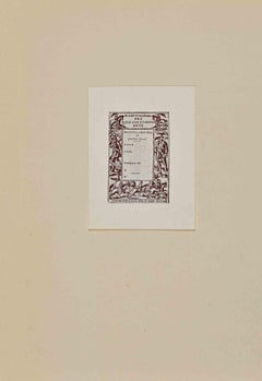 Ex Libris  Raccolta di Scherma di Jacopo Cell – Holzschnitt – frühes 20. Jahrhundert