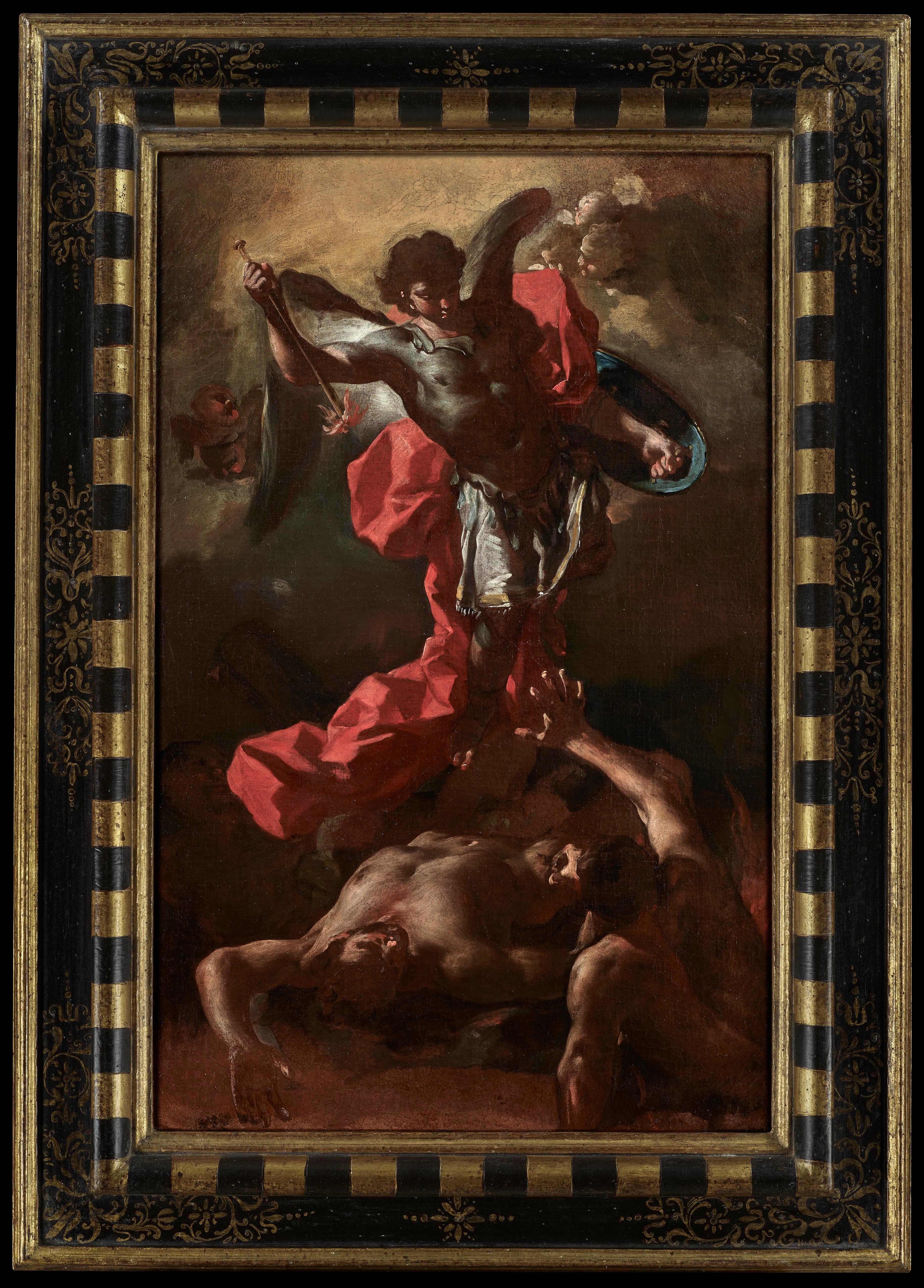Jacopo Cestaro Figurative Painting – Michael erschlägt die Rebel Angels
