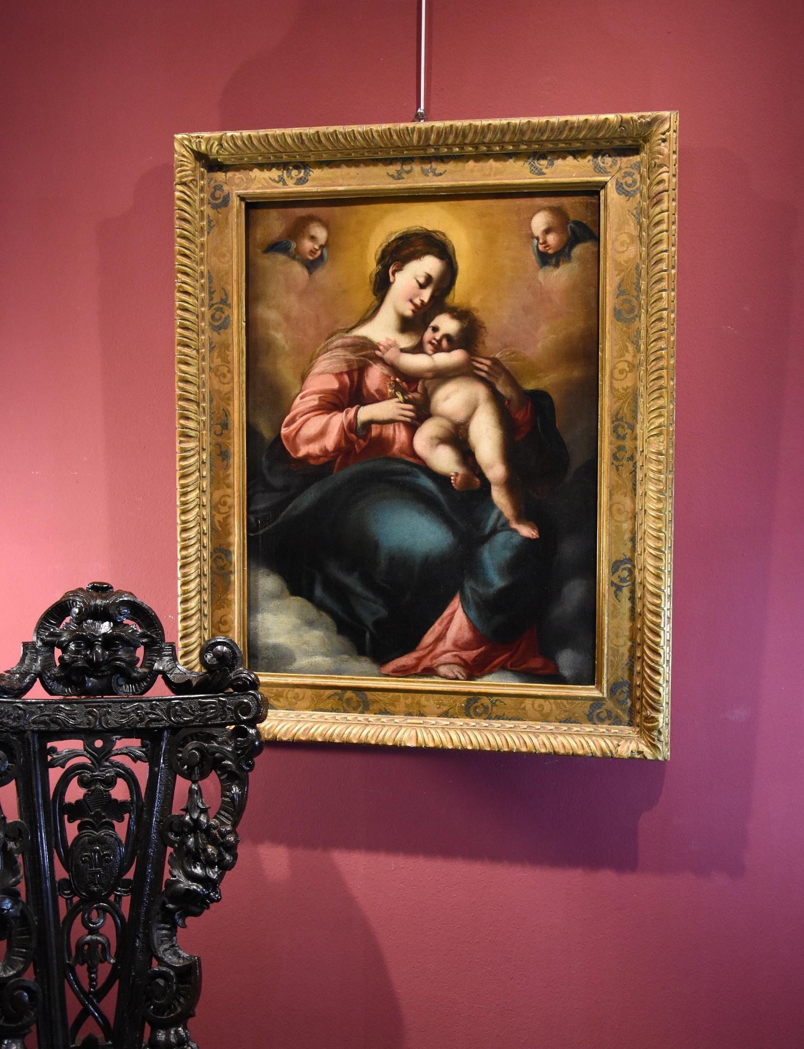 Confortini Maria Madonna Engel Gemälde Öl auf Leinwand Alter Meister 17. Jahrhundert Italien im Angebot 6