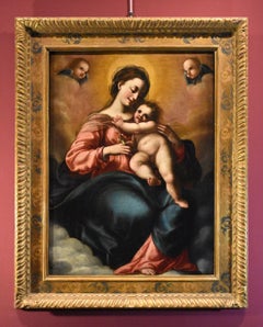 Confortini Mary Madonna Angels Paint Oil on canvas Old master 17th Century Italy