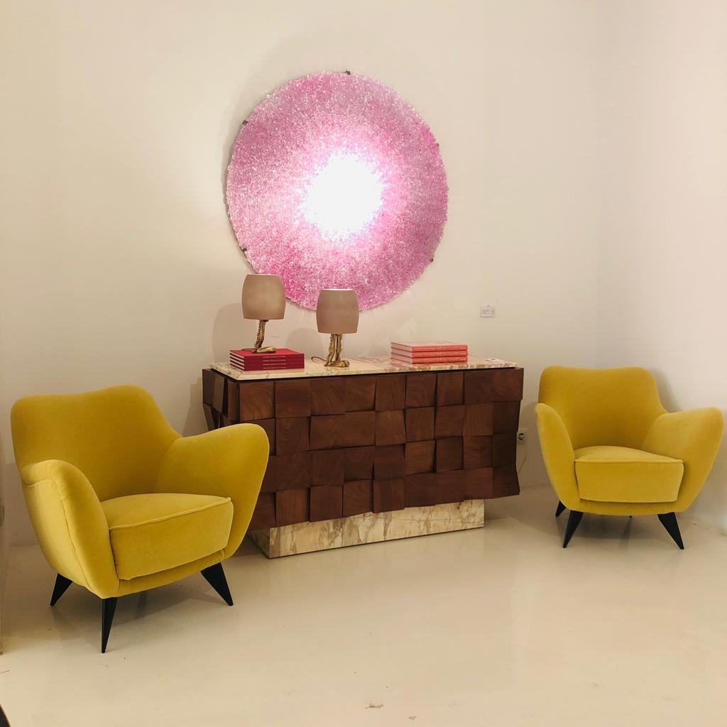 Jacopo Foggini Contemporary Modern Circular Pink Polycarbonate Italian Wall Lamp For Sale 4
