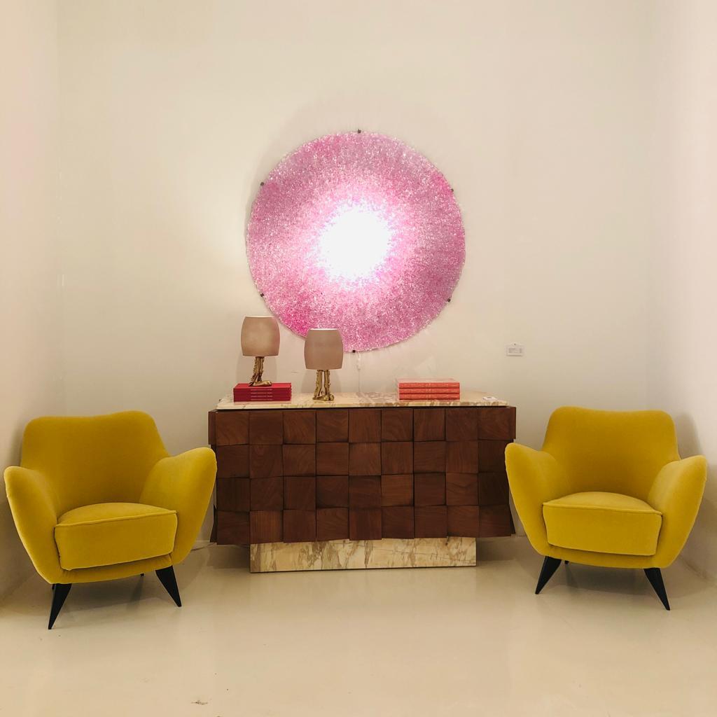 Jacopo Foggini Contemporary Modern Circular Pink Polycarbonate Italian Wall Lamp im Angebot 2