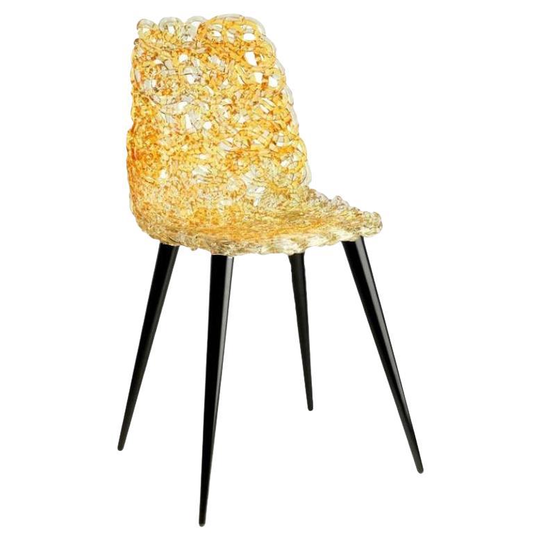 Jacopo Foggini "Gina" Chair in Yellow/ Black, Polycarbonate, Handmade Italy 2014 For Sale